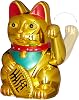 relaxdays maneki neko wink cat lucky charm 16 cm gold