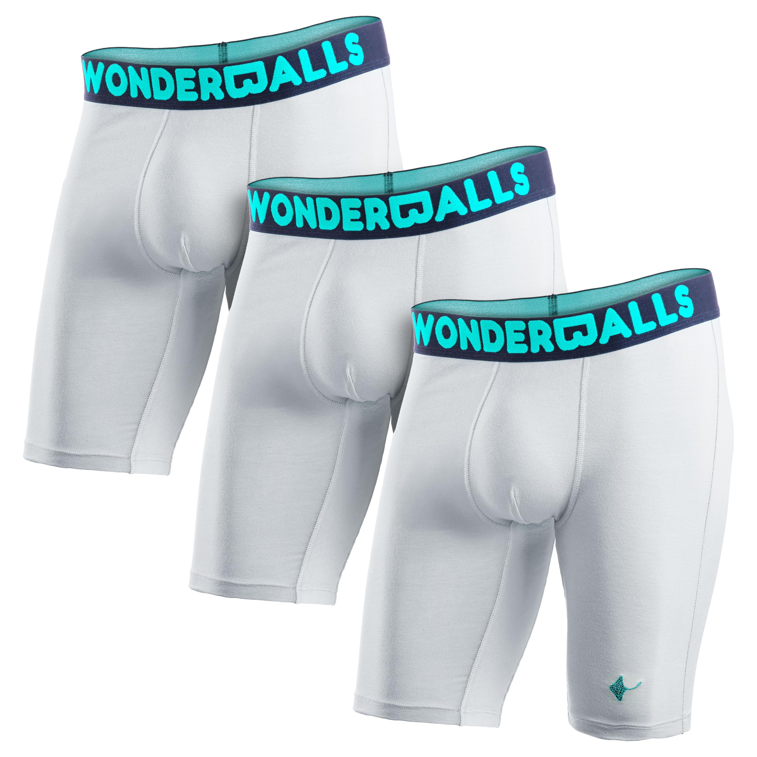 Wonderballs Long Boxer Briefs for Men - Certified Non-Toxic Ultra-Soft Peruvian Pima Cotton Modal Athletic Underwear for Men