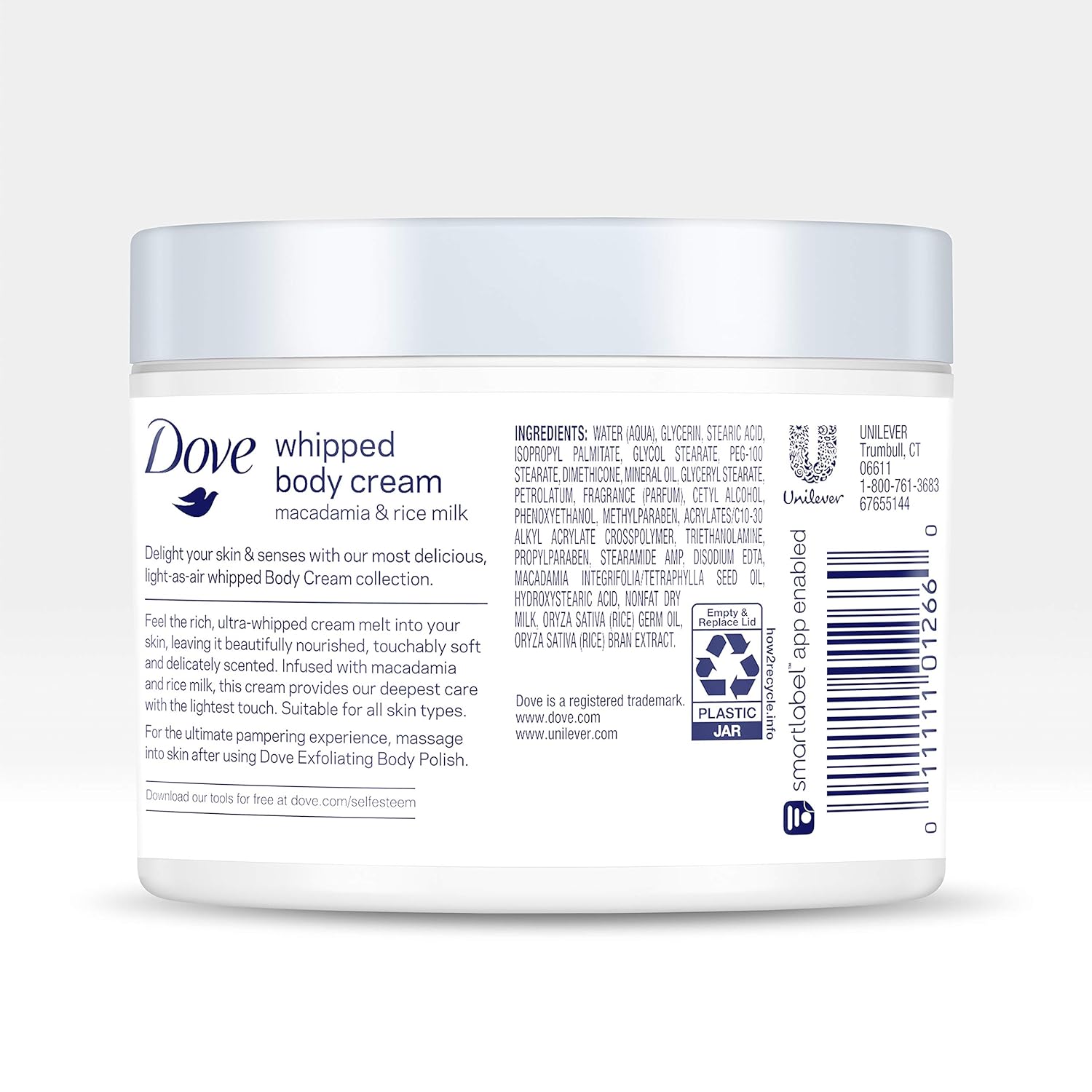 Dove Whipped Body Cream Dry Skin Moisturizer Macadamia and Rice Milk Nourishes Deeply, 30 Oz, Pack of 3 : Beauty & Personal Care