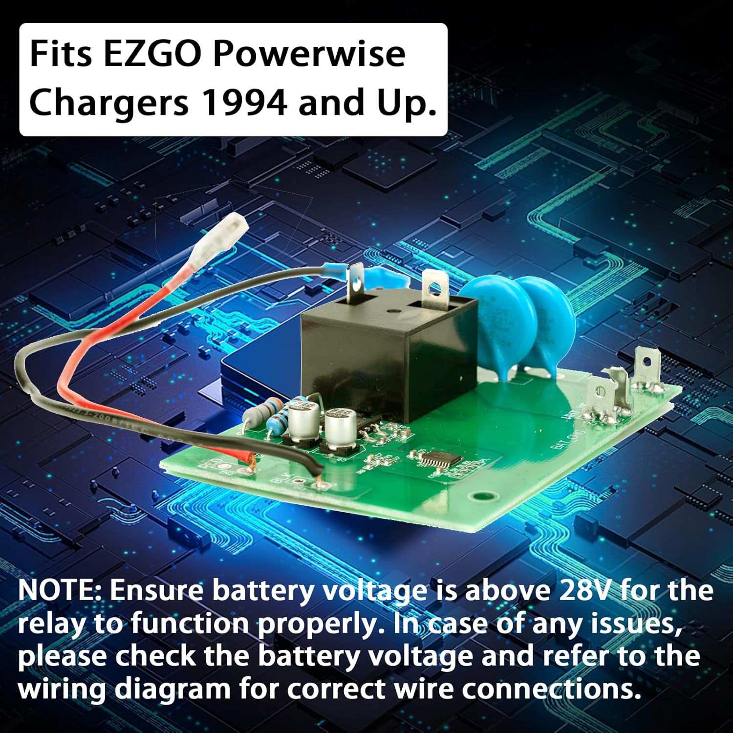 28667G01 EZGO Charger 36 Volt Charger Board Power Control Board Replacement Board for Golf Carts Compatible with Powerwise Charger Board Replaces# 28566G01 28566-G01 28566-G03 28126-G01 28667-G01