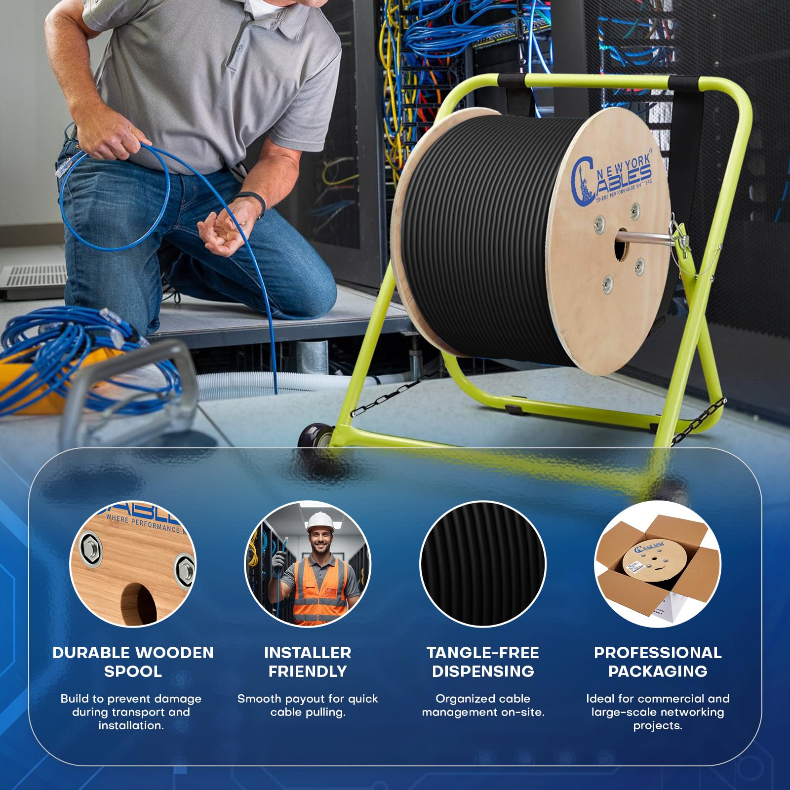 Snapklik.com : Newyork Cables Cat6a Riser Cable 1000ft ETL Listed 100% ...