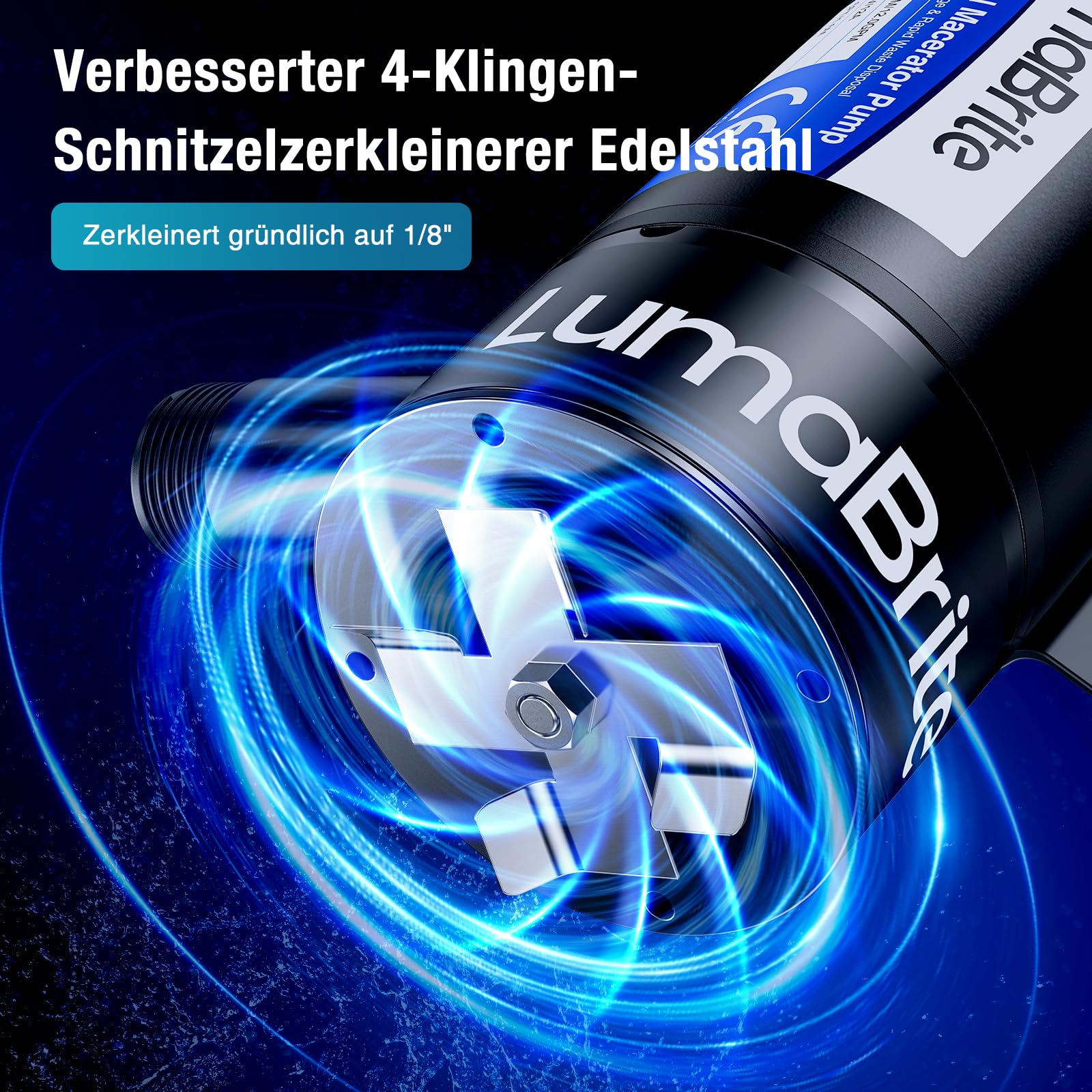 Zerkleinerungspumpensystem 12V, Zerhackerpumpe 12 GPM (45 LPM) | 5 FT Fäkalienpumpe 12V für RV Marine mit 4-Klingen-Hacker für Wohnmobile,Boote,Camper und marine Antiverstopfung