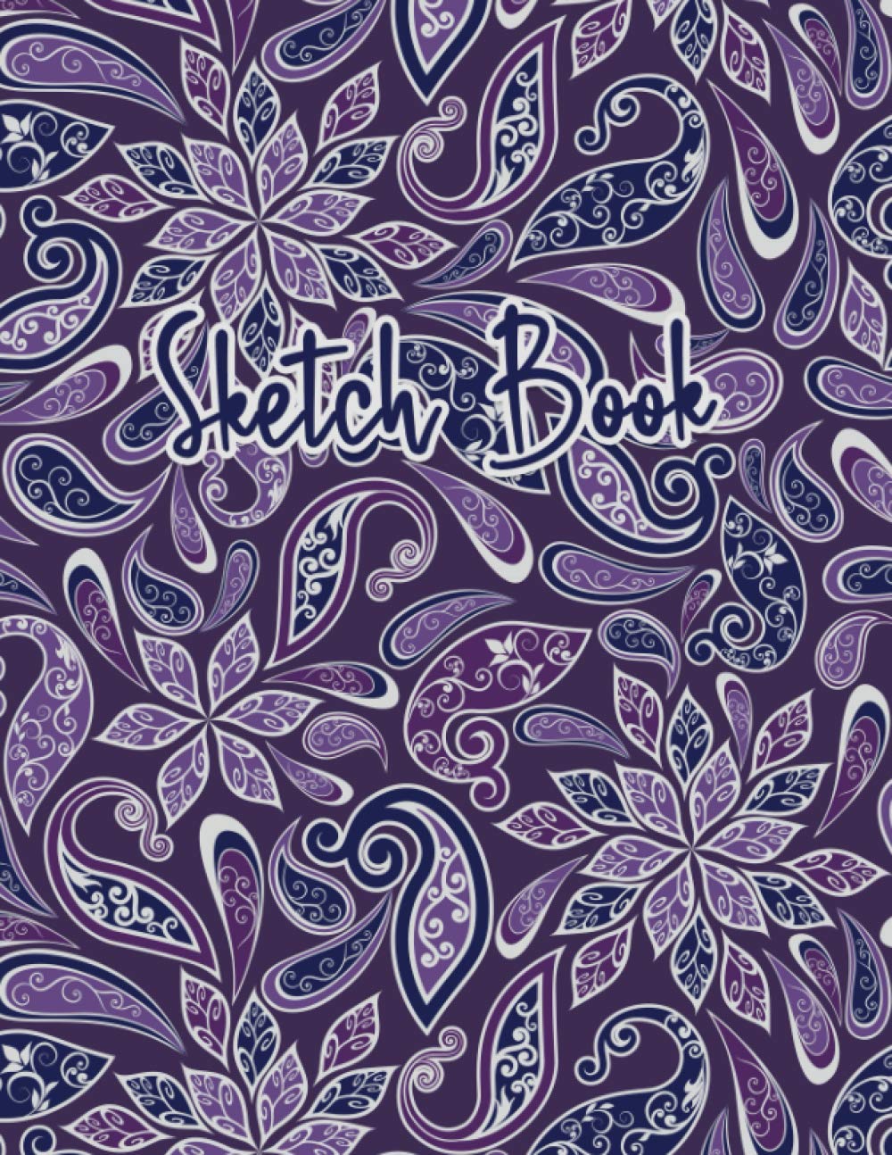 Sketch Book: Personalized Artist’s Notebook Journal for Drawing, Sketching, Painting, Doodling and More, Filled with 120 White Pages in a Large Handy ... Size (Deluxe Purple Paisley Cover, Vol. 16)
