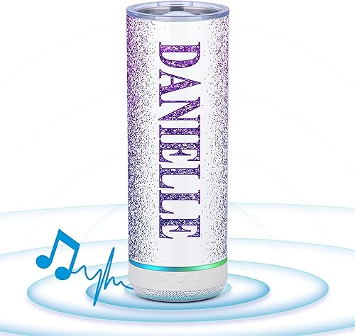 Vaso de música de acero inoxidable, 16oz, personalizado, taza de viaje, aislado, efecto de purpurina