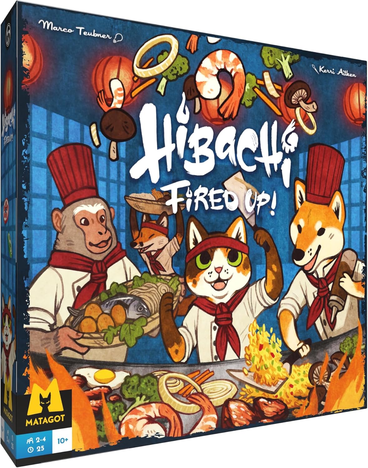 Matagot Hibachi: Fired Up! Board Game - Competitive Recipe Cooking Game with Skill-Based Dexterity and Chip-Throwing Mechanics, Family Fun for Kids & Adults, Ages 8+, 2-4 Players, 30 Minute Playtime