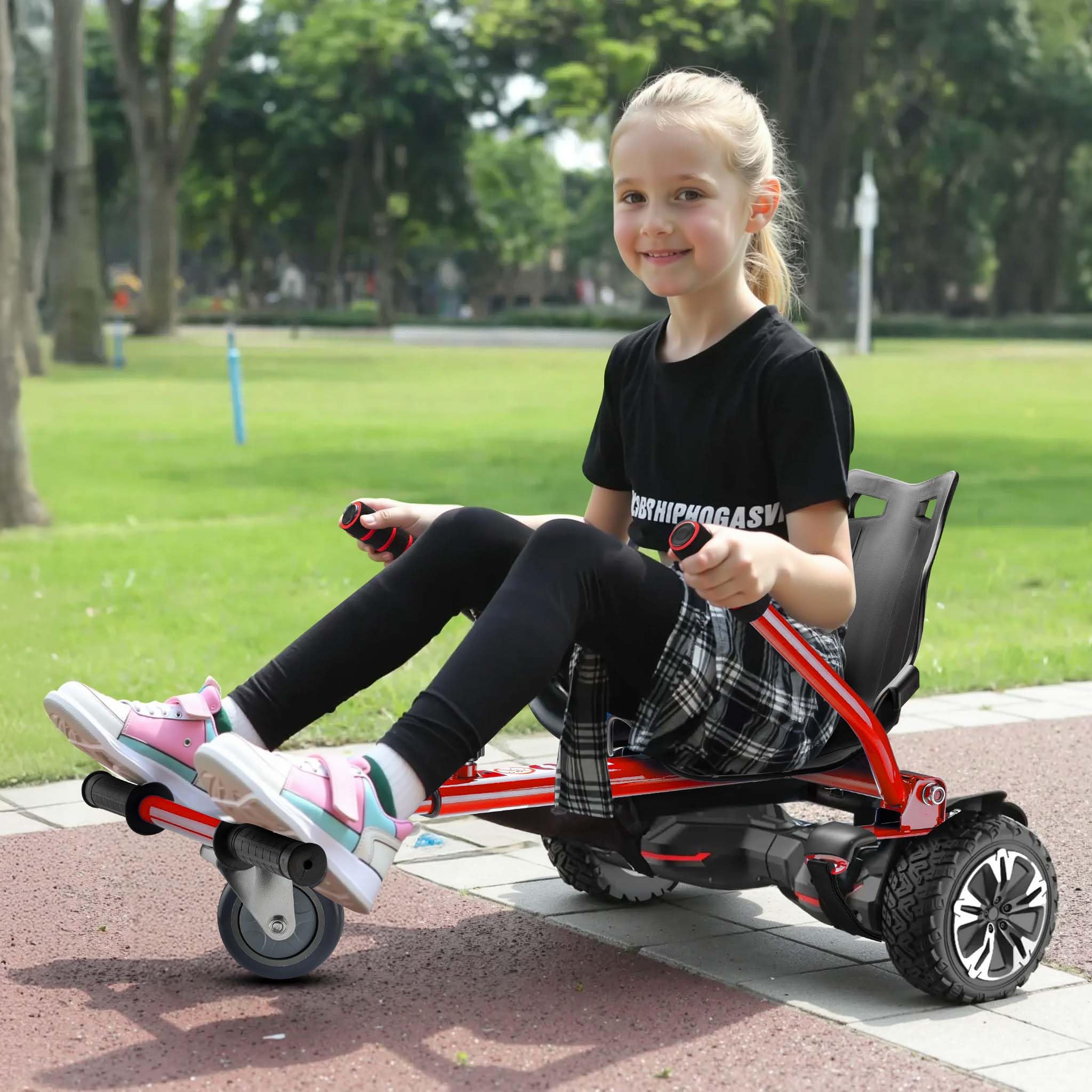 Wiltec Sedile per hoverboard max 120 kg rosso, regolabile, per scooter elettrico autobilanciato