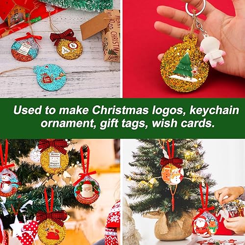 Miniatura 7 de 6 moldes de resina de Navidad de silicona, 3 diseños, molde suave para colgante de Navidad con agujero, moldes de resina para manualidades,