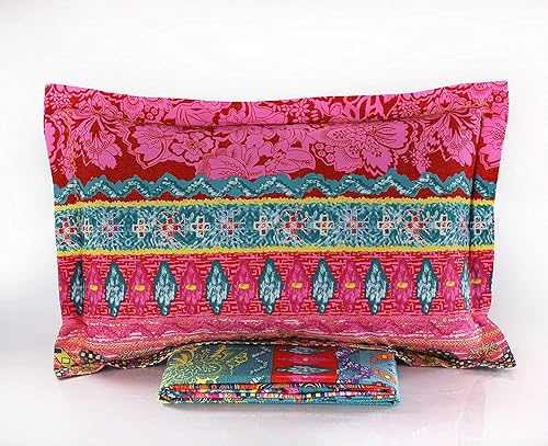 Miniatura 2 de LELVA Juego de sábanas bohemias de 4 piezas tamaño California King, 100% algodón, sábana bajera, sábana encimera superior y 2 fundas de almohada,