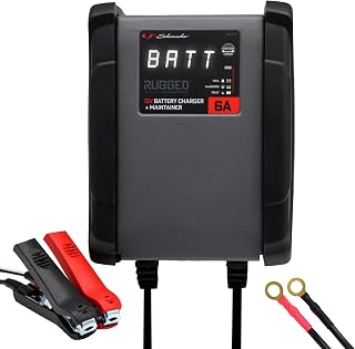 Schumacher Electric Rugged SPX459-6A 12V Car Battery Charger - Auto & Intelligent Maintenance Charging - AGM, Standard, Gel, Calcium, Start/Stop, Lithium (LiFePo4)