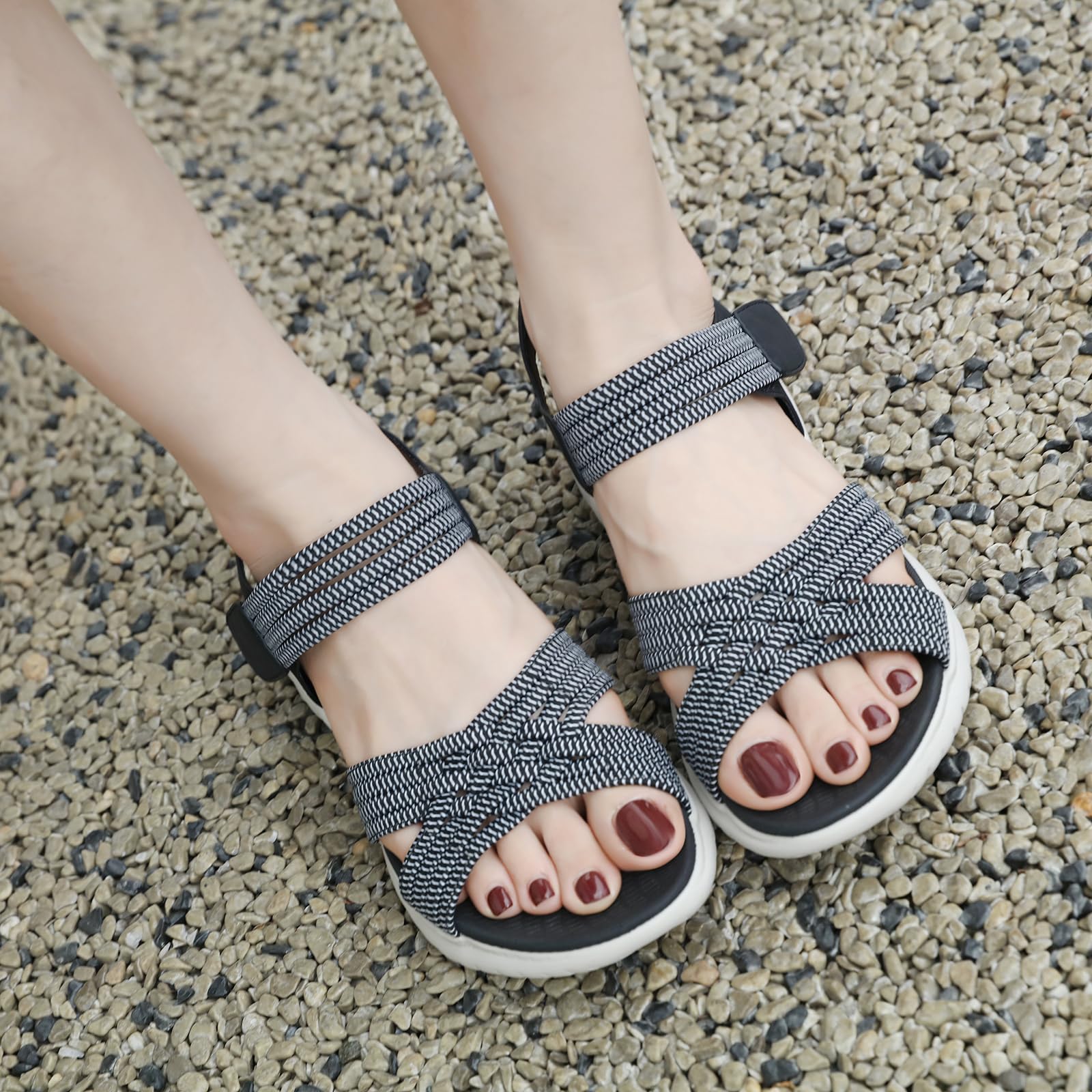 Meik Mangni Sandalias Deportivas Mujer Verano Sandalias de Caminar Punta Abierta Moda Sandalias de Playa 35-42 EU