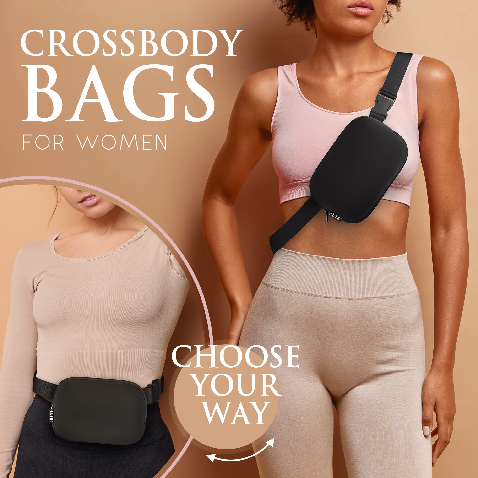 Unisex Crossbody Mini Belt Bag with Adjustable Strap Small Fanny Pack