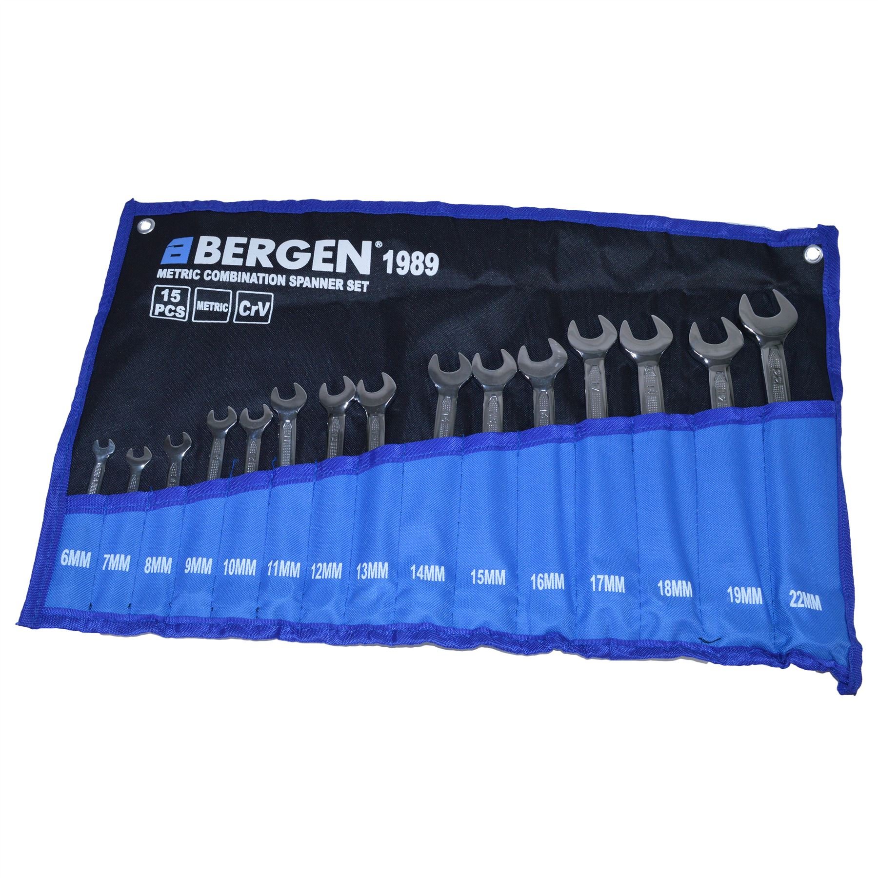 AB Tools 15pc Metric MM Combination Spanner Spanners Wrench Set 6mm to 22mm Bergen