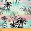 Hawaiian Palm Tree Fabric by The Yard, Tie Dye Upholstery Fabric, Summer Tropical Decorative Fabric, Green Leaves Waterproof Indoor Outdoor Fabric, Ocean Beach Fabirc, DIY Art, Green Pink, 1 Yard