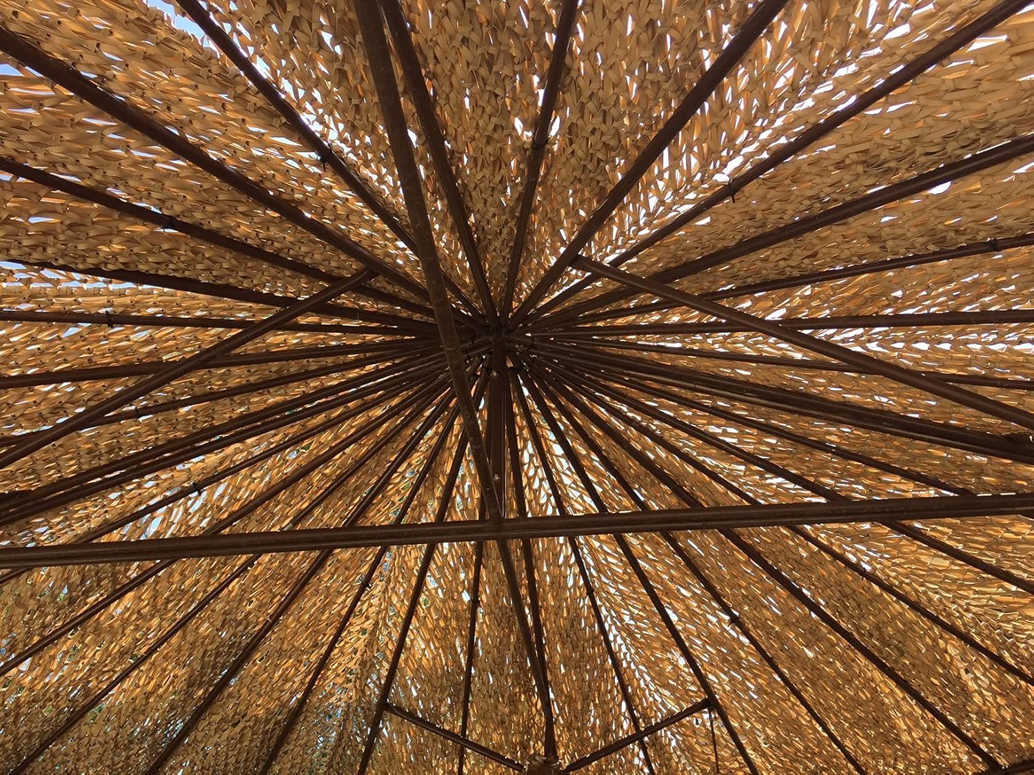 Mexican Straw Roof Thatch – 7ft Diameter Umbrella Cover, Natural Grass Tiki Roof, Outdoor Patio Shade Cape. (Mexican Straw Roof Thatch - Umbrella Cover, 7FT)