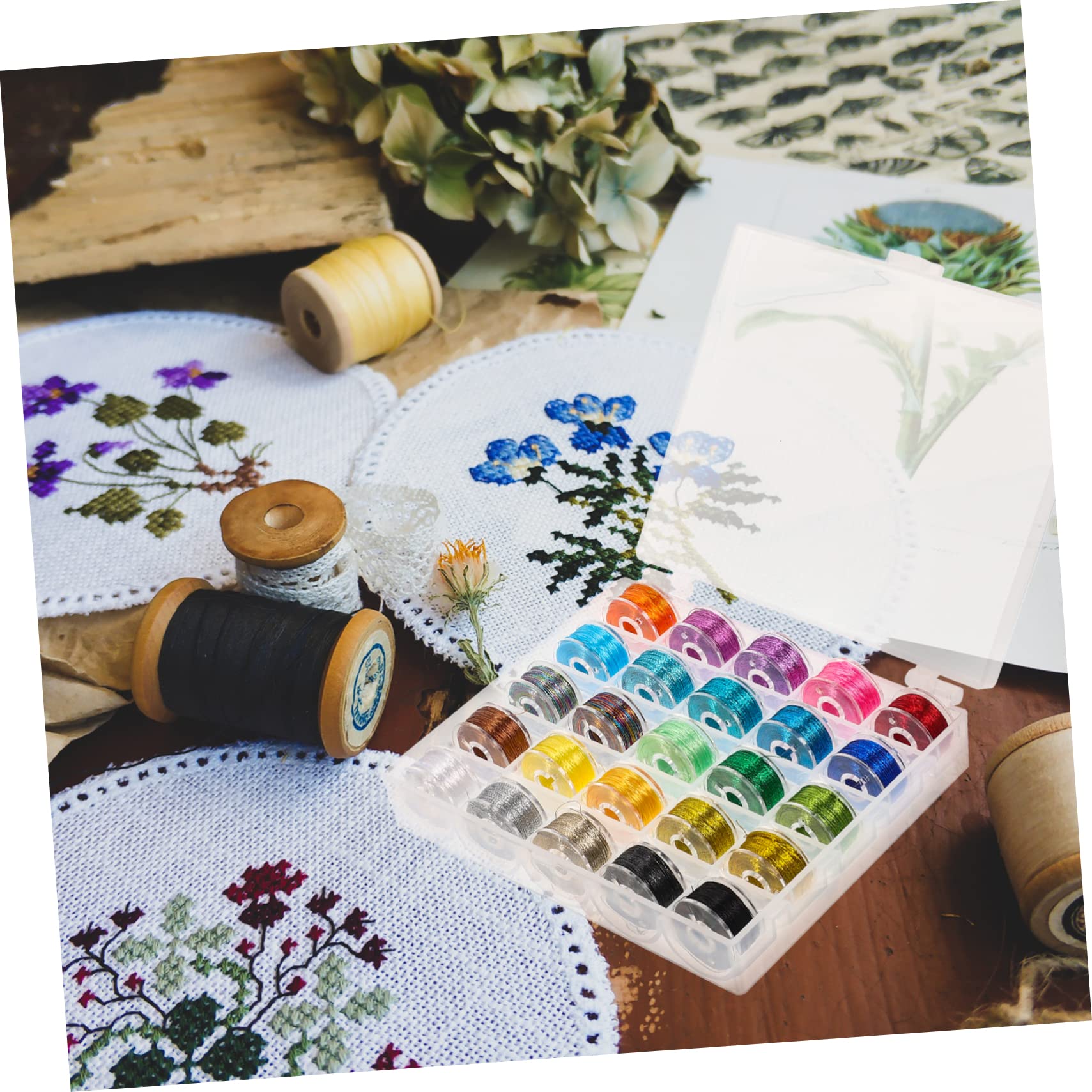SHINEOFI 75 Rollos hilo de bordar hilo de coser de poliester bordado bricolaje hilos hilo de bordado embroidery kit embroidery thread hilos de bricolaje hilo de coser casero el plastico