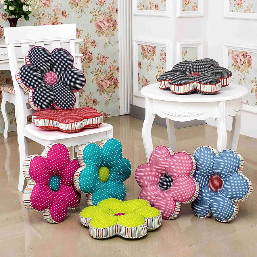 お花クッション　白青水色 楽天市場】短納期 フラワークッション 座布団 約38/55/70cm 花型