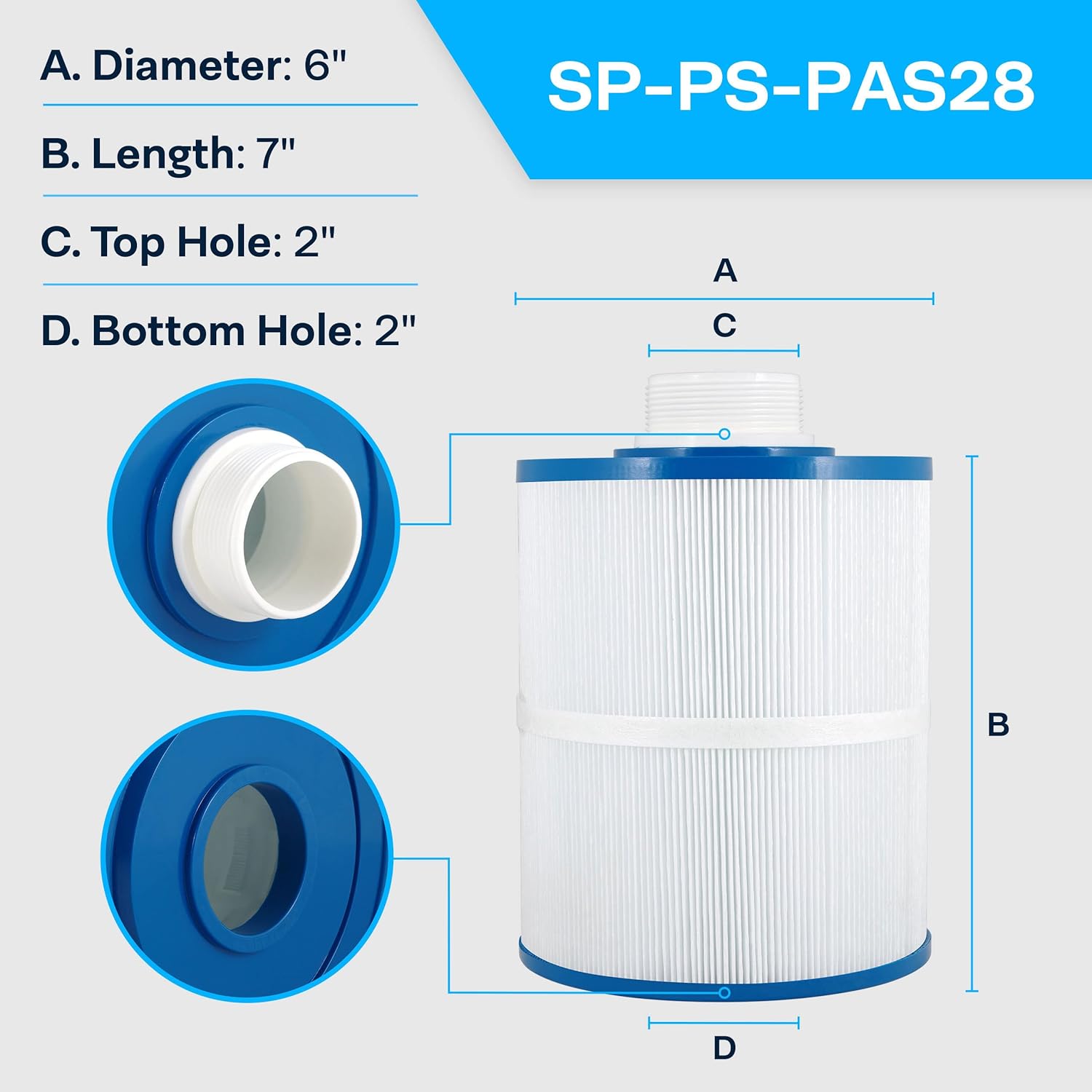 SpiroPure Replacement for Artesian Spa 06-0052-12 06-0055-12 4012RS Pleatco PAS28 PAS28-F2L-B12 Filbur FC-0312 FC-0309 Hot Tub Spa Pool Replacement Cartridge (Pack of 4)