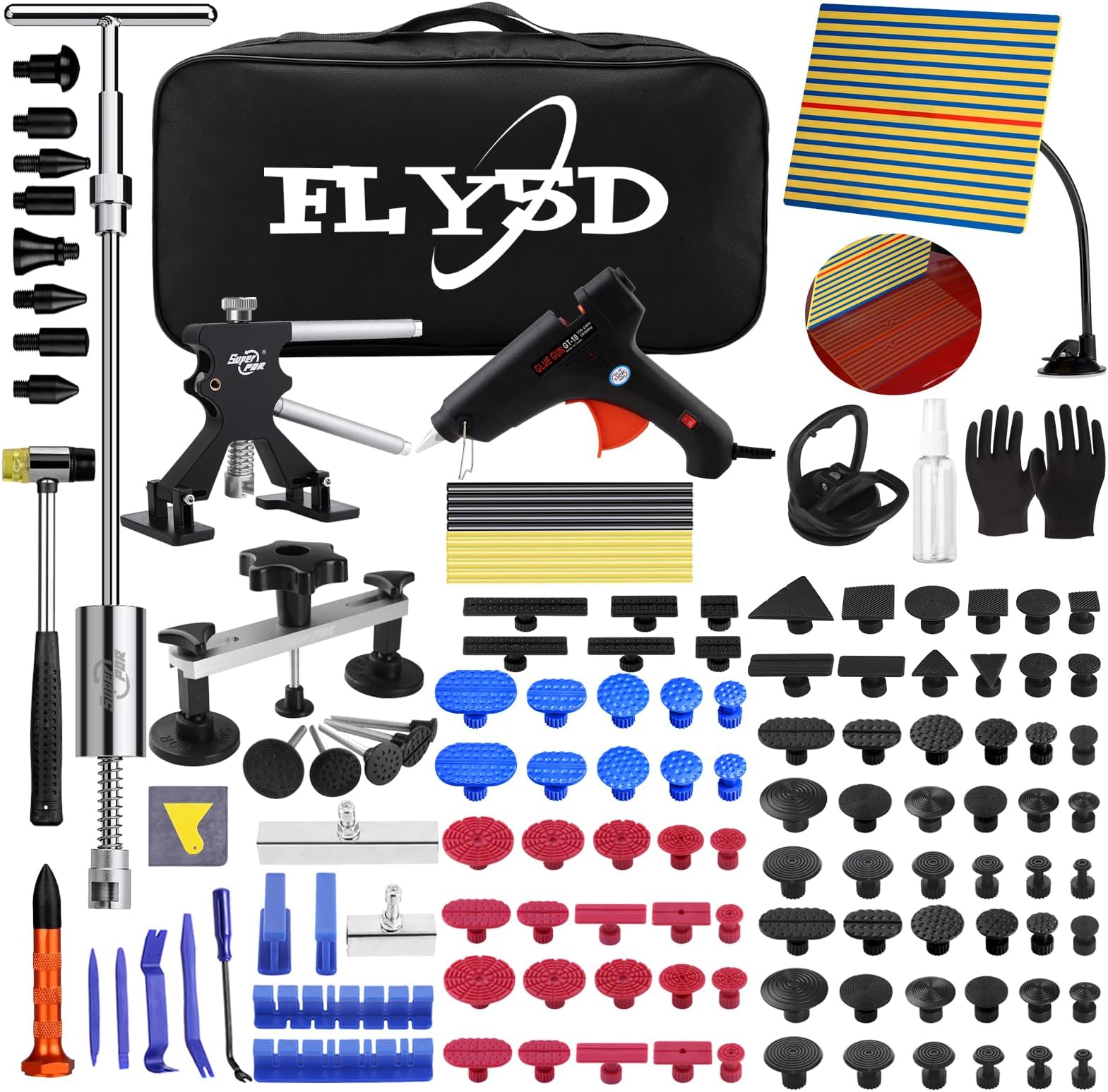 SOLUSTRE Kit Outils De Débosselage Sans Peinture Pour Carrosserie Automobile De Levage Et Extraction De Bosses