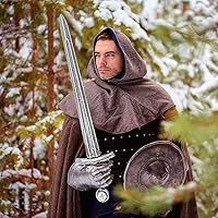 Vista 3 de Crusader Knight - Espada de juguete, espada de plástico de 27.5 pulgadas, accesorios de disfraz de guerrero medieval para Halloween, cosplay, LARP