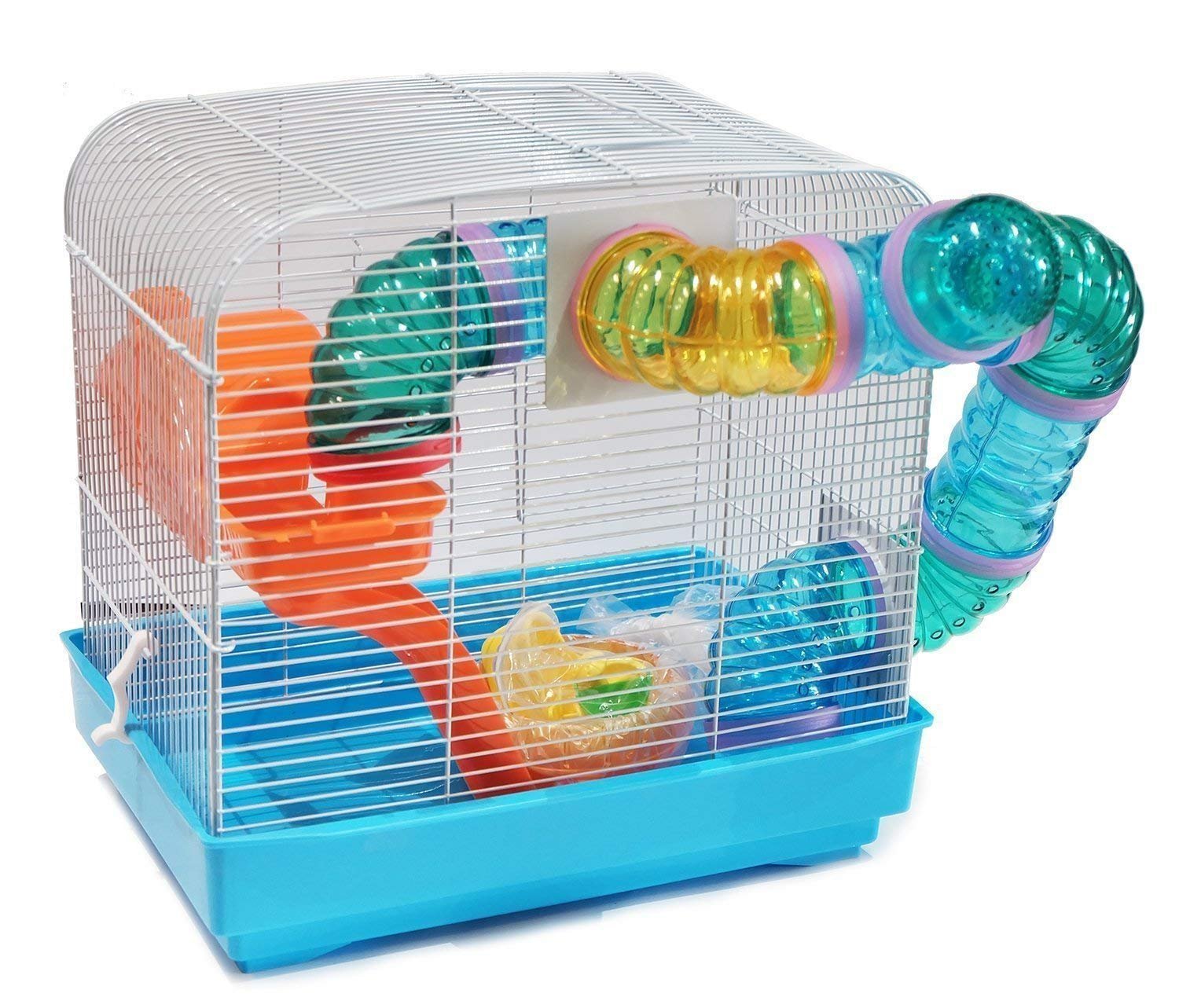 BPS Gabbia Criceto Mini Casa Chalet Per Criceto Con Mangiatoia, Abbeveratoio Ruota Casa Speciale Colore Casuale 25 X 23 X 17 Cm BPS-1326 - 8