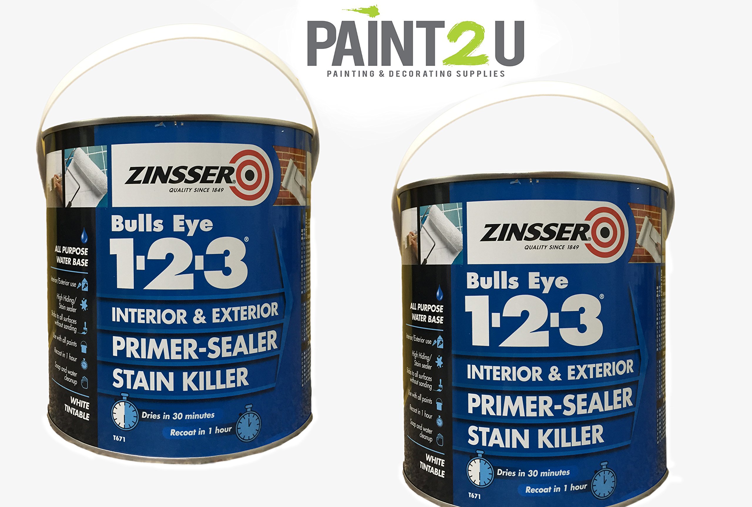 Zinsser White Zn7040001c1 Bulls Eye® 1-2-3 Primer & Sealer Paint 2.5 Litre