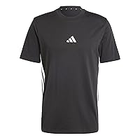 adidas Homme Essential Three Stripes Single Jersey Tee, Black/White