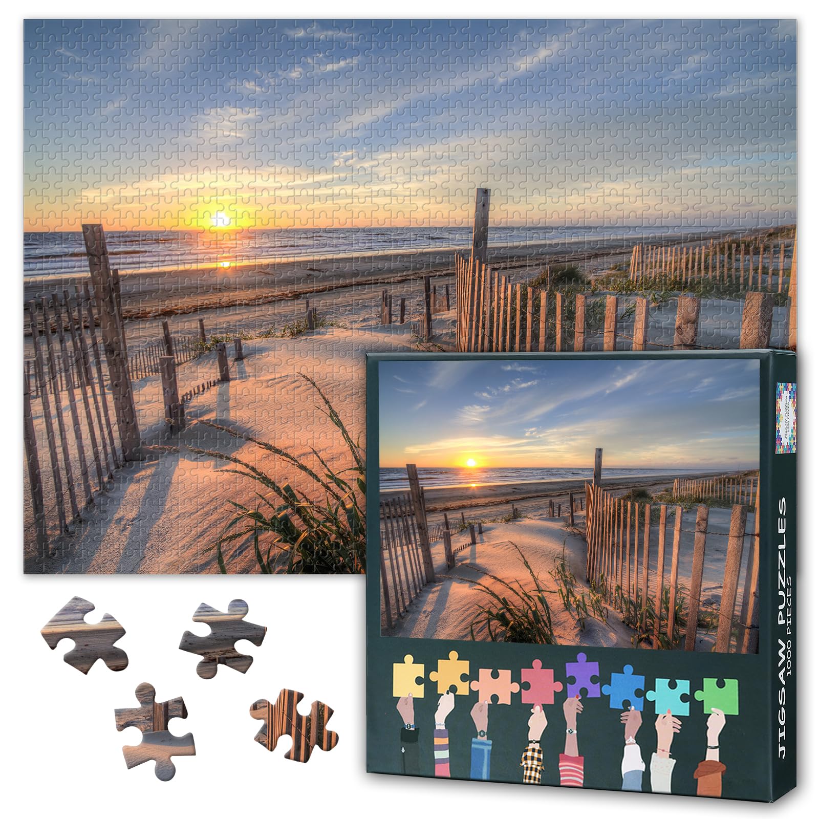 Puzzles for Adults 1000 Pieces - Tropical Beach Ocean Sunset Jigsaw Puzzle - Challenging 1000 Piece Puzzle for Adults, Perfect for Relaxation & Stress Relief - Finished Size is 70x50cm โ image 1