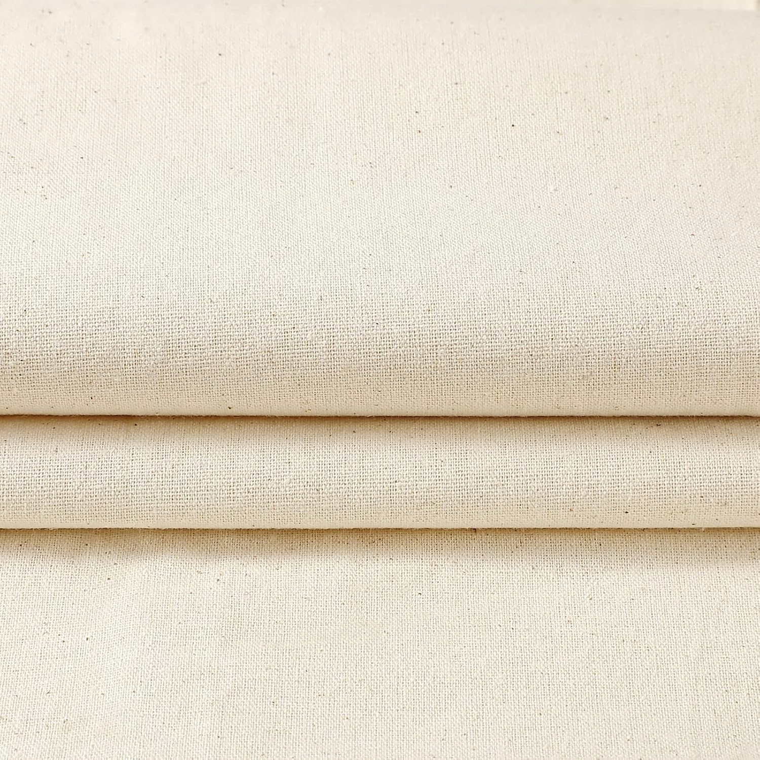 100% Cotton Muslin Fabric: 5 Yards x 63" Natural Color Muslin, 100% Cotton Fabric, Natural Unbleached, for Sewing Draping Material