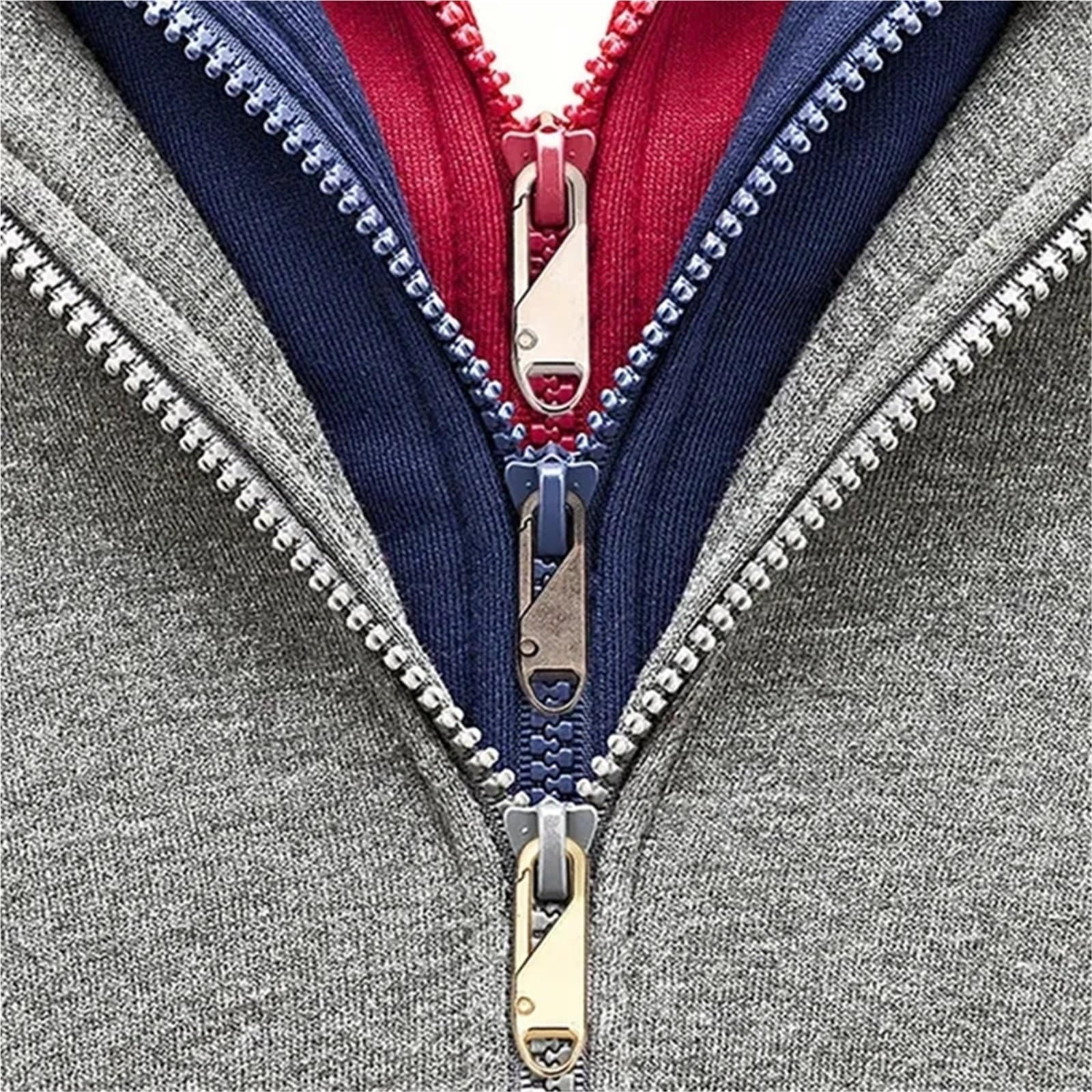Reißverschlussschieber, 100 Stück, sofortige Reißverschluss-Reparaturtasche, Ersatz, schlechte Schnalle, Reisetasche, Koffer, Reißverschluss, Kopf, DIY, Nähen, Handwerk (Grau, Metall)