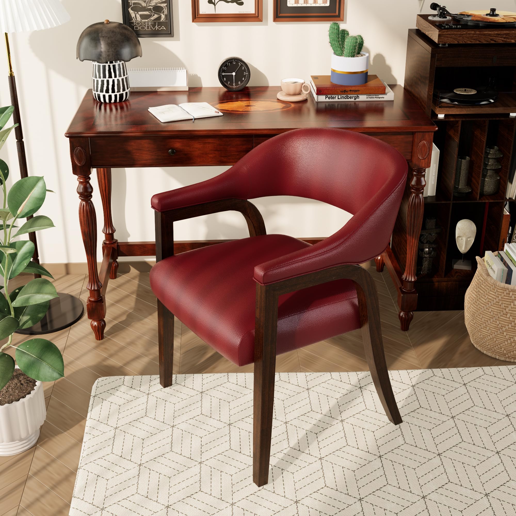 Juego De 2 Sillas De Cocina Comedor En Color Rojo Patas De Madera Clara Sintetica Diseno Moderno 040002079 52137245