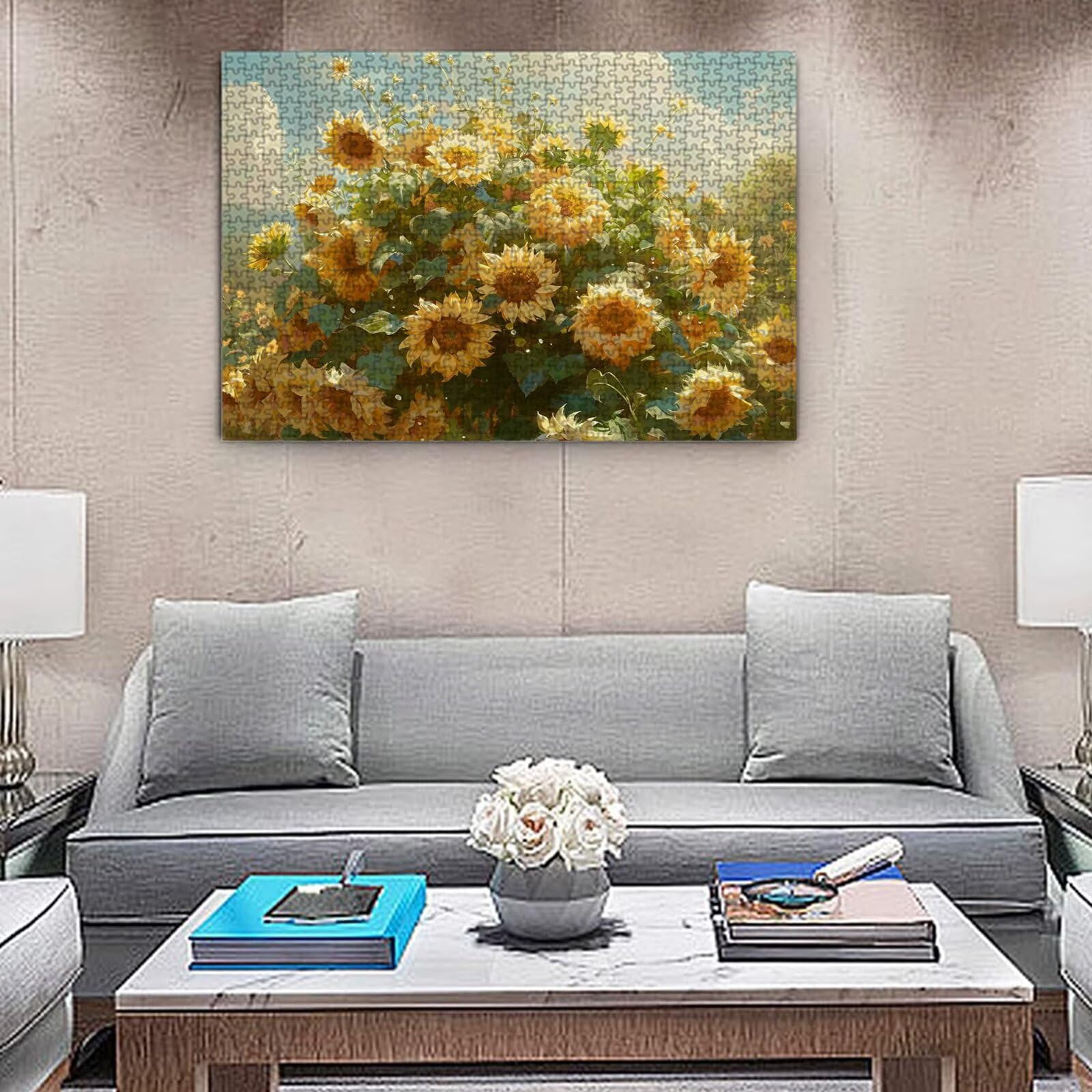 Jigsaw Puzzle, 4000 Pezzi Puzzle Classici, Fiore Puzzle Rilassamento Intelligence, Mpossibile Difficile Puzzles impegnativo per adulti Puzzles per Gioco Familiare, Regalo per Amore Amico Giallo K0F-26