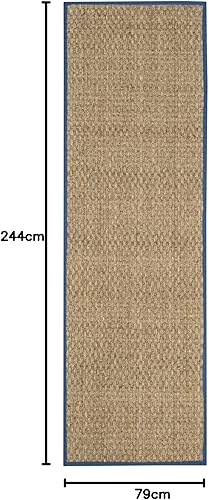 Vista 718 de Safavieh NF114A Natural Fiber Collection - Alfombra de fibras naturales de patrón trenzado, varios colores (5 x 8 pies), Fibras naturales, azul