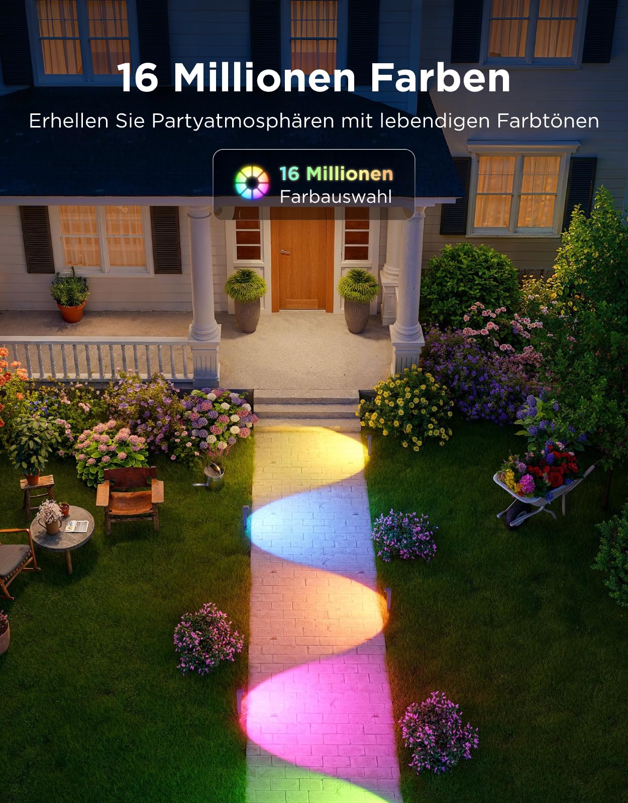 Govee Wegeleuchten Außen 2 Lite RGBWIC, Smart Gartenbeleuchtung, IP67, 4pcs | Kompatibel mit Matter, Alexa & Google Assistant, 60+ Szenen, 16 Millionen Farbe, Outdoor Gartenleuchte für Gehweg,Hof,Garten