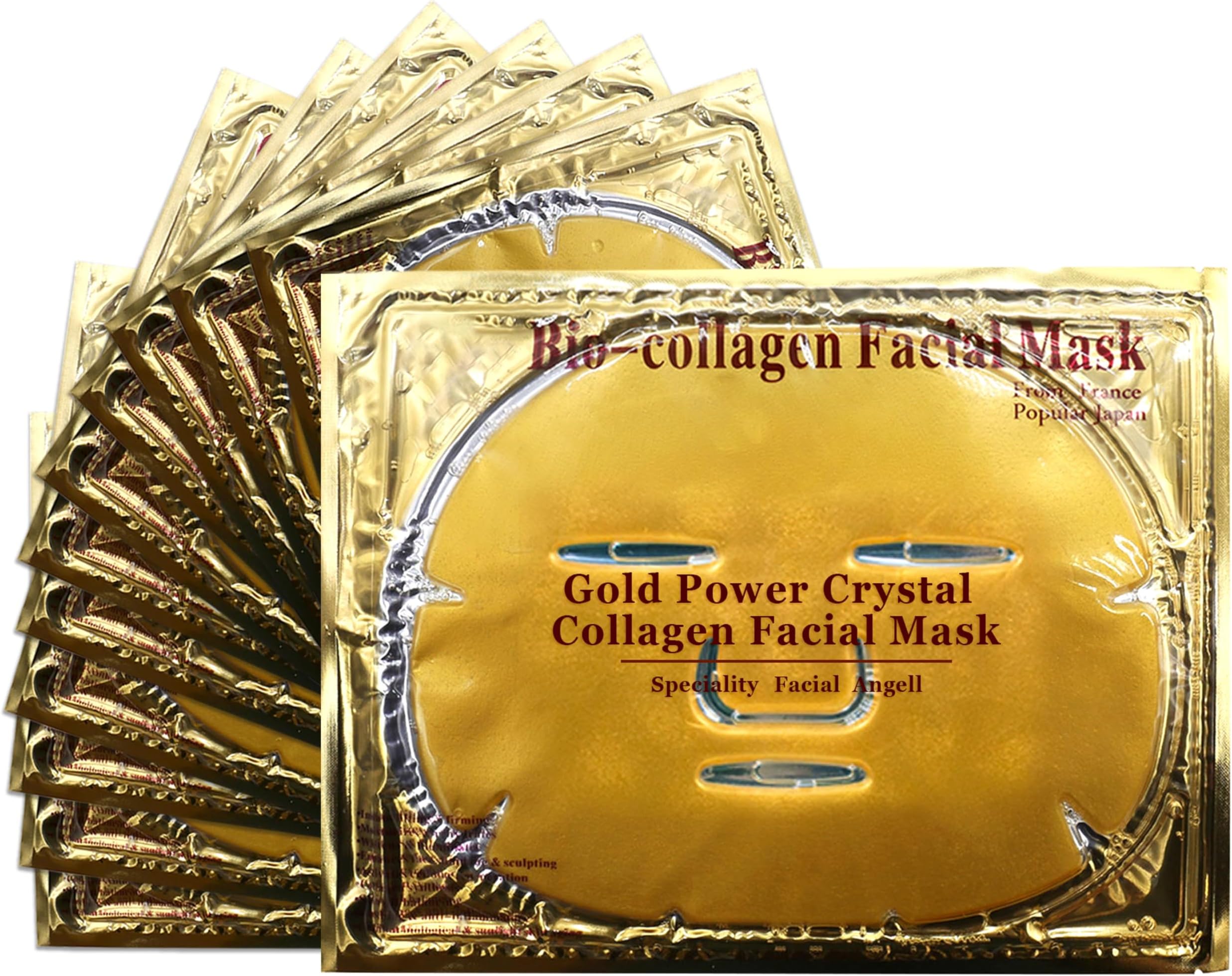 Jakuva 24k Gold Gel Facial Mask,SkinCare Facial Patch Collagen Face Mask for Moisturizing, Puffiness, Anti Wrinkle and Hydrateing Your Beautiful Face, 12PCS