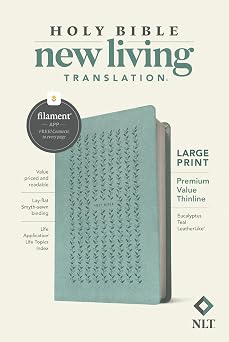 NLT Large Print Premium Value Thinline Bible, Filament Enabled LeatherLike, Eucalyptus Teal