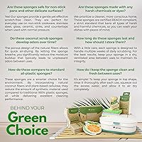 Vista 7 de Esponjas de cocina naturales, paquete de 18 – Depuradores biodegradables de celulosa y cáscara de coco – Sin olor y antiarañazos – Esponjas