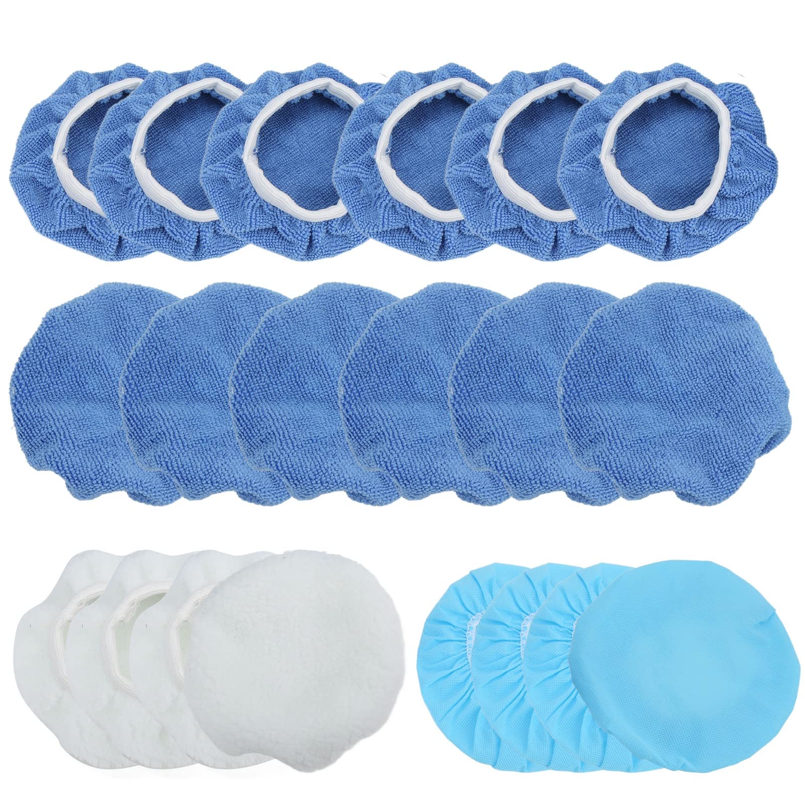 Jxngery Auto-Polierpad, Mikrofaser, für Autos, Motorräder, Schiffe, 20-teilig, 15,2 cm, Polier- und Polierhauben-Set
