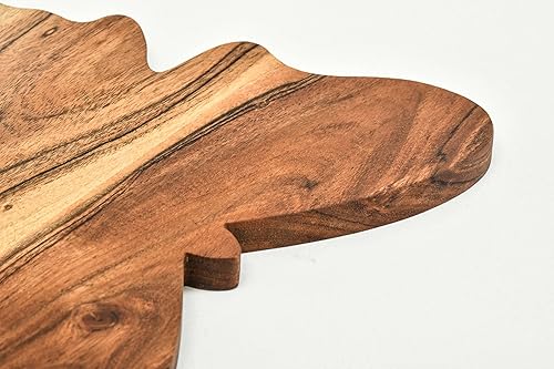 Miniatura 2 de Tabla de cortar de acacia orgánica para cocina, soporte para vino con asas para bloque de carnicero, queso y verduras, frutas y ensaladas (tabla de