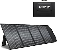 Vista 1 de BROWEY Panel solar portátil de 120 W para estación de energía, salidas USB/Type-C/DC, plegable con soporte ajustable, impermeable IP68, carga solar