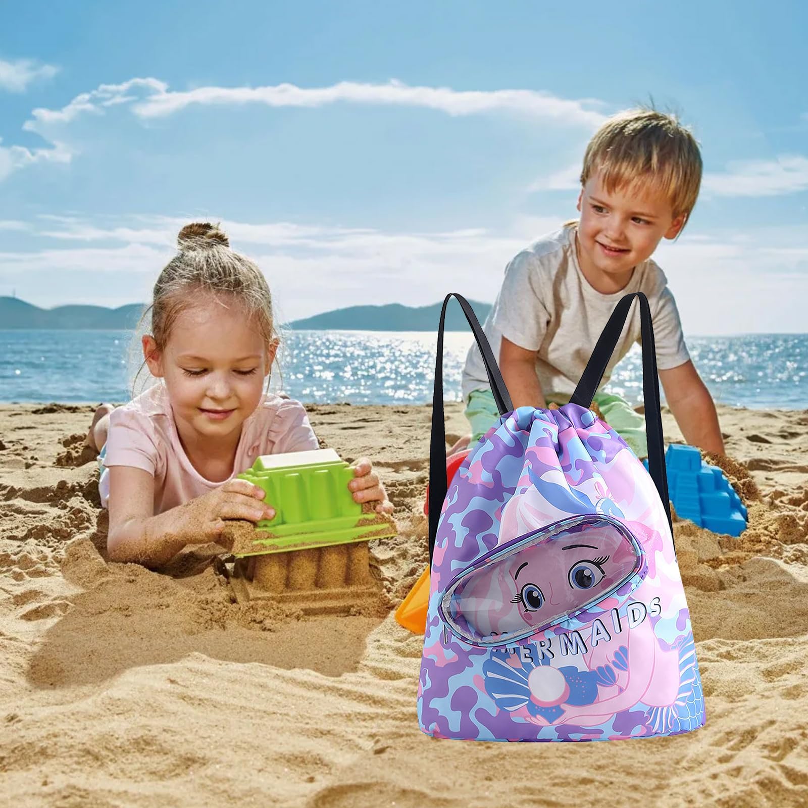 Sac De Natation Imperméable Pour Enfants - Sac à Dos Étanche Avec Compartiment Chaussures Séparé, Rose Mignon Pour Filles Et Garçons