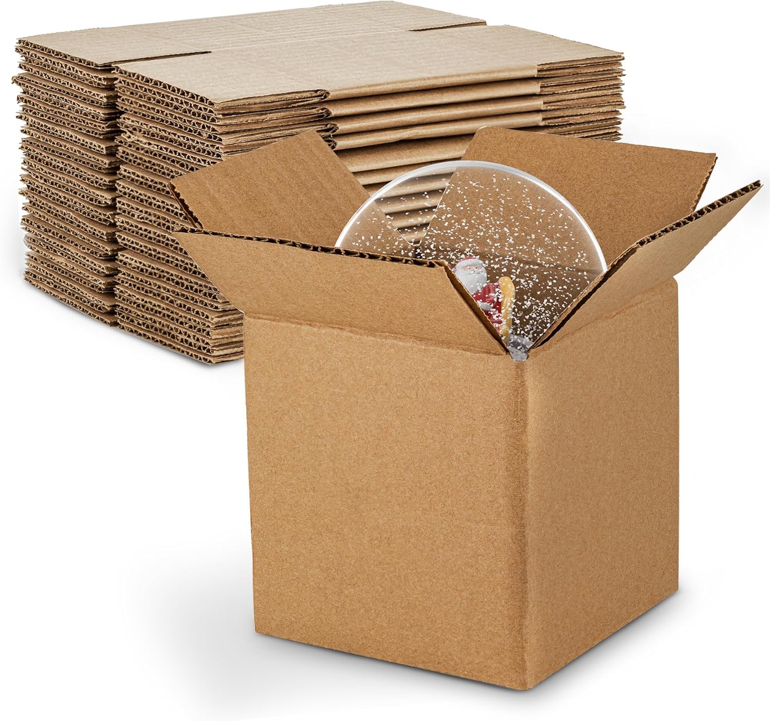 MT Products Sturdy Kraft Corrugated Cardboard Shipping Boxes 7" x 7" x 7" - Small Mailing/Moving Boxes for Transport - Pack of 10