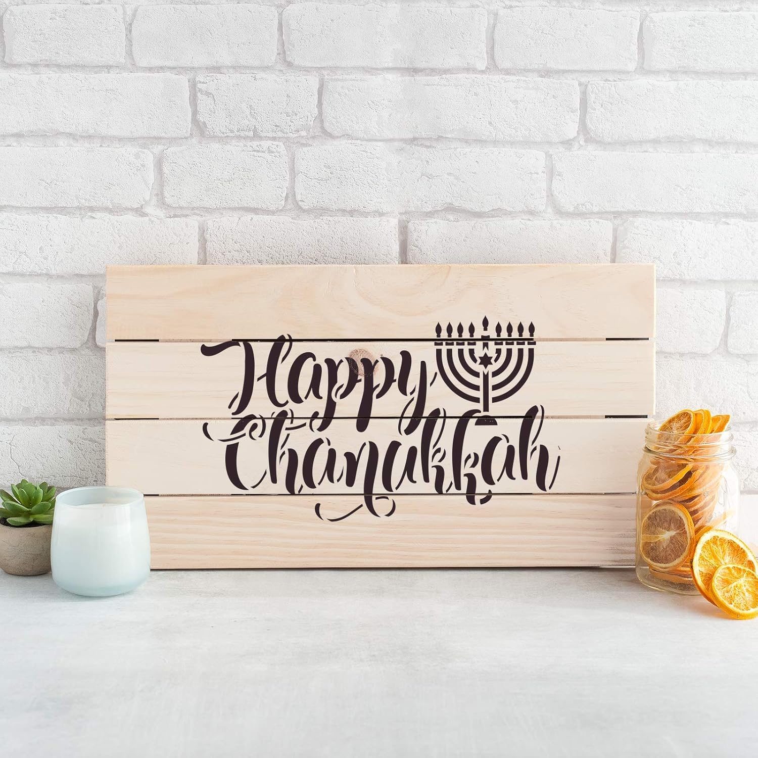 Happy Chanukkah Stencil - Hanukkah Stencil, Ideal for Crafting Menorah and Dreidel Designs, Hanukkah Craft