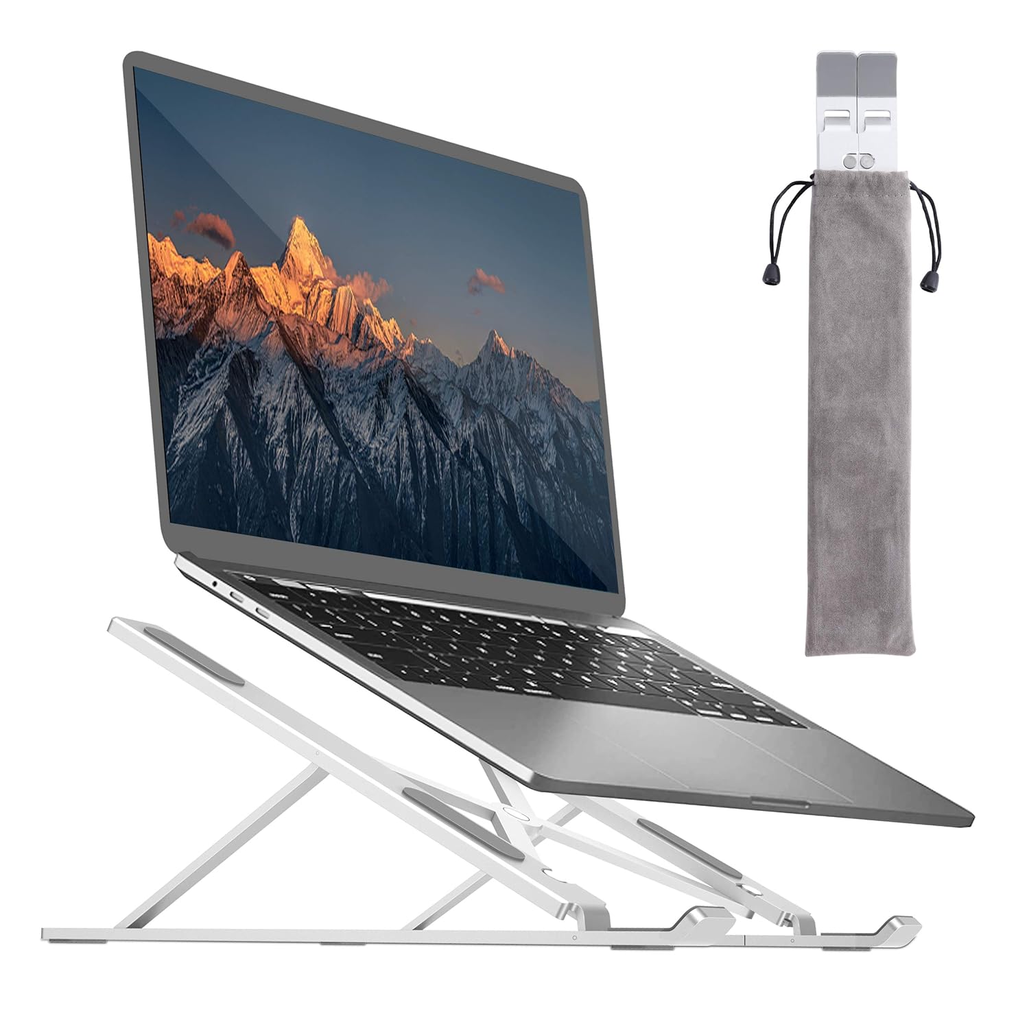 Foldable Tabletop Laptop Stand Holder with Adjustable Height Compatible for 7-17 inches Laptops