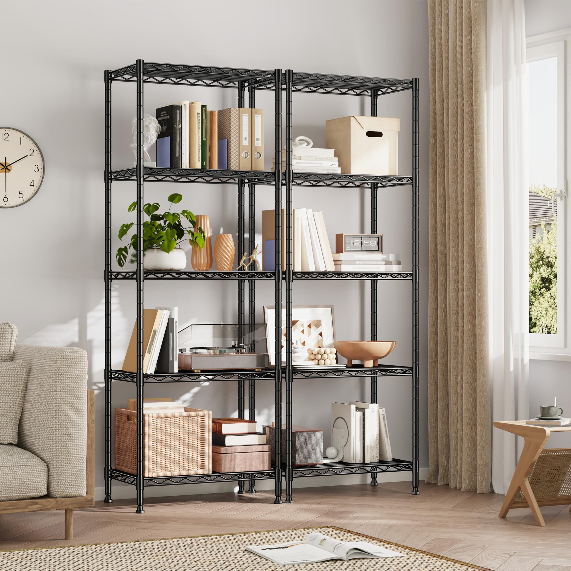 Amazon｜REIBII スチールラック 5段 棚 ラック メタルラック 高耐荷重