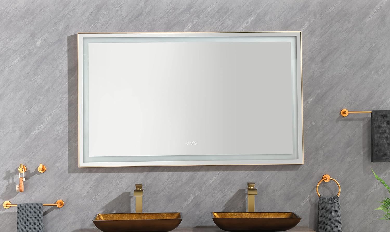 Bathroom led Mirror is Multi-Functional and Each Function is Controlled by a Smart Touch Button.