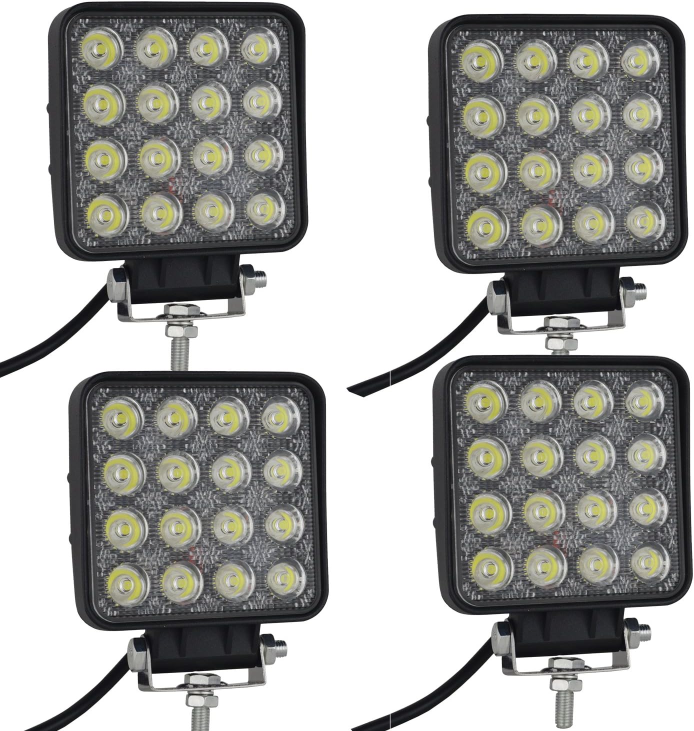 Willpower 4PCS 6 inch 18W Spuare Spoot LED Work Light Bar for 4x4 Off Road Tractor Jeep Cabin SUV ATV UTV 4WD Car Boat 10-30V Waterproof