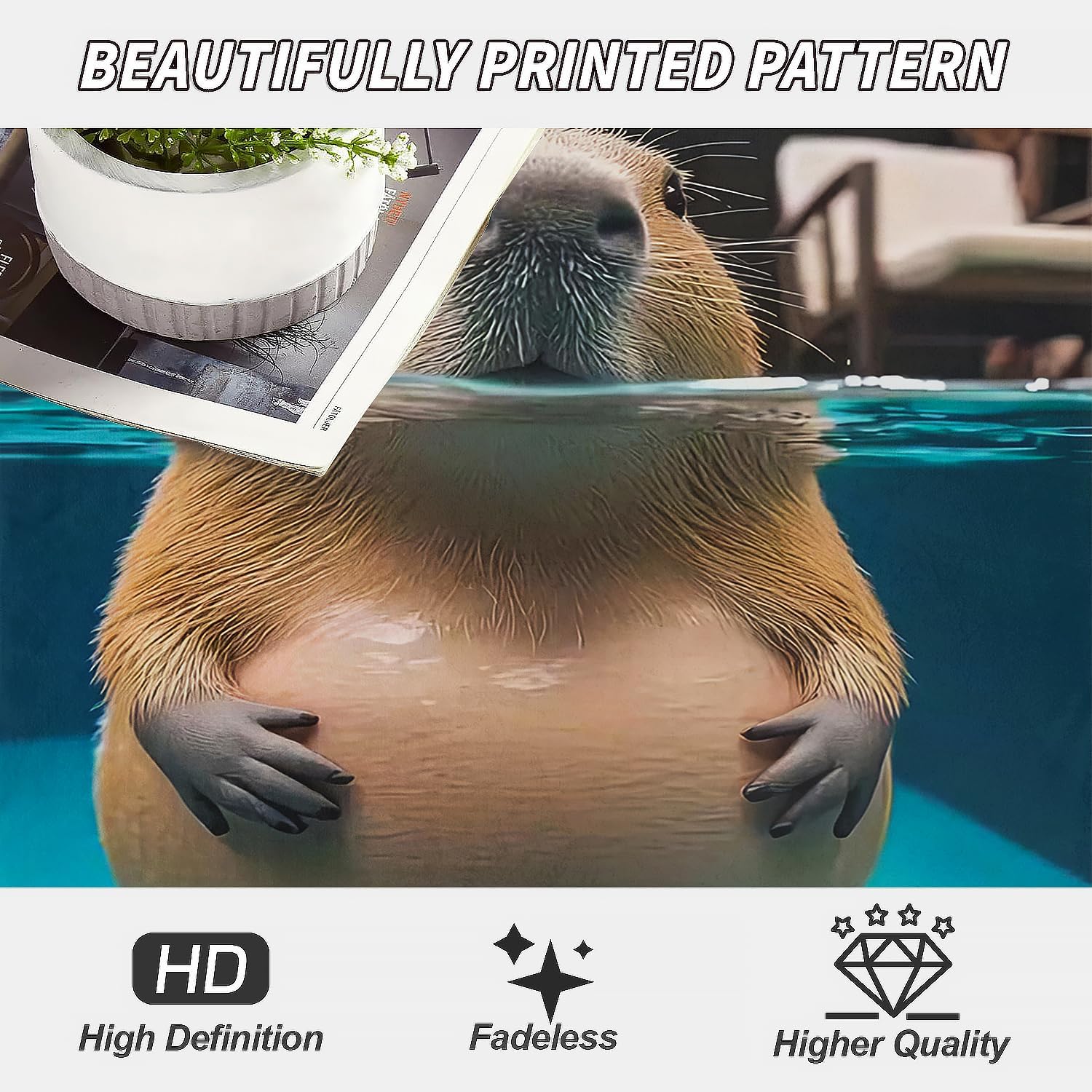 Capybara Gifts Throw Blanket, 60"x80", Underwater Capybara Cozy Blanket for Women, Kids and Teens, Ultra Soft Plush Fleece Flannel Blanket for Couch & Bed, Room Decor - Image 4