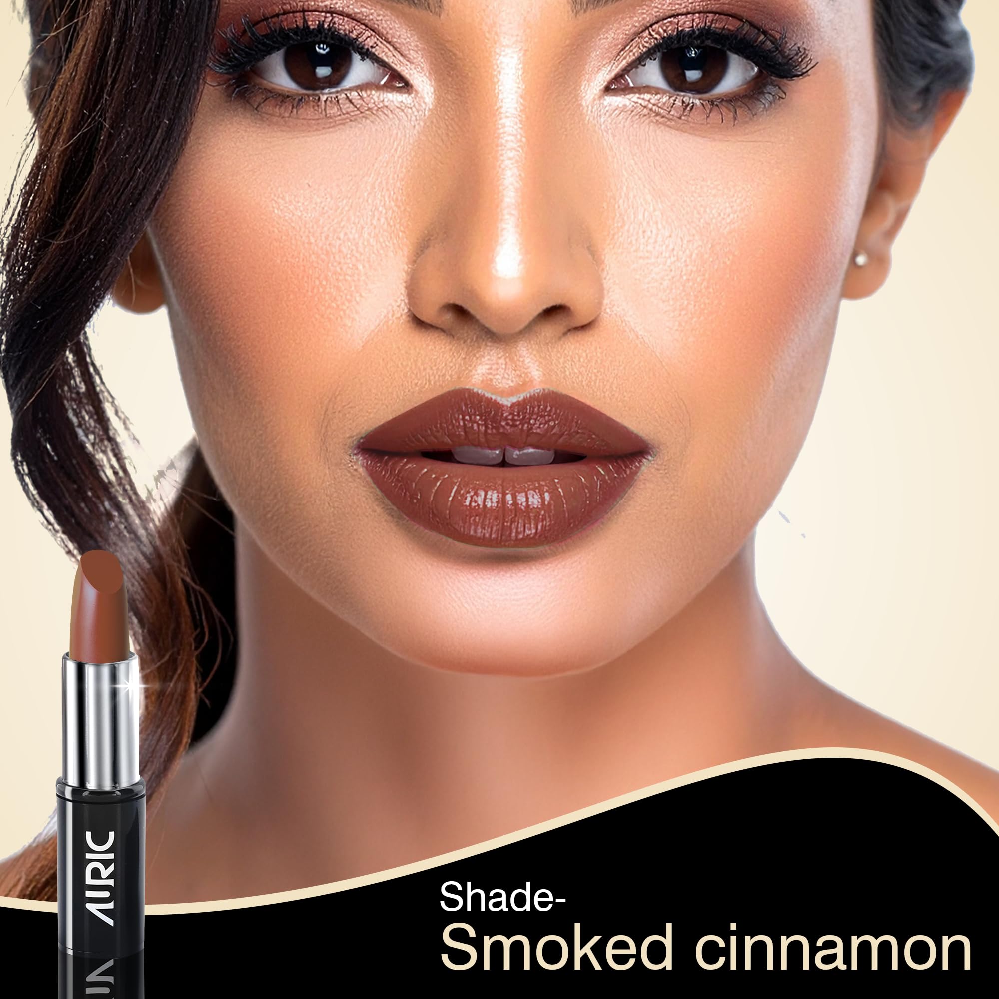 Auric MatteRich Lipstick | Smoked Cinnamon | 4.2g | High Pigment, Long-Lasting, Transfer-Proof, Vegan & Paraben-Free Lip Color 1