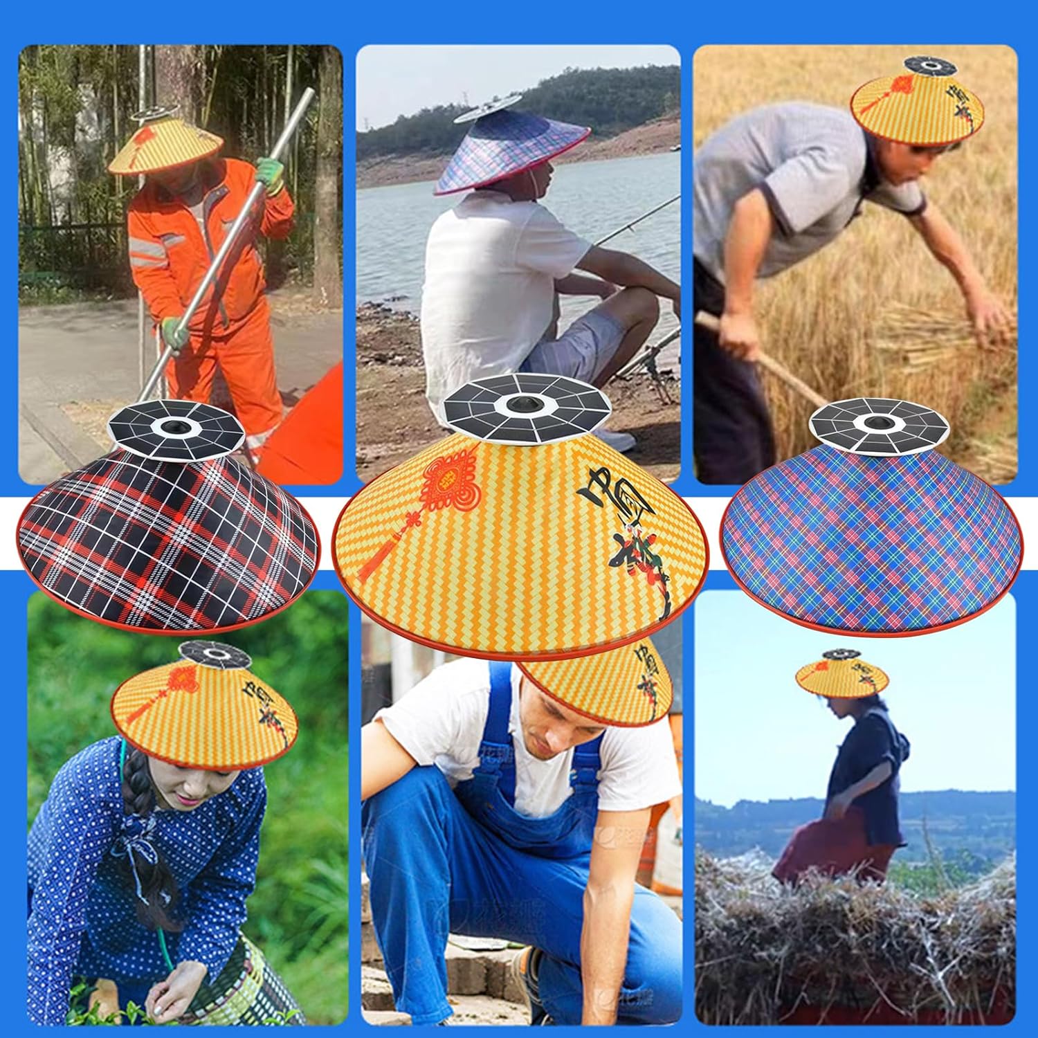 Solar Sun Hat with Cooling Fan Rainproof Lightweight Outdoor Hat USB Rechargeable for Fishing Farming Farmer Wear Breathable