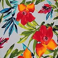 Vista 5 de Texco Inc Scuba Crepe Knit Flora Tropical Pattern/2-Way Stretch Prints Tela/Proyectos de bricolaje, Coral Negro 1 yarda